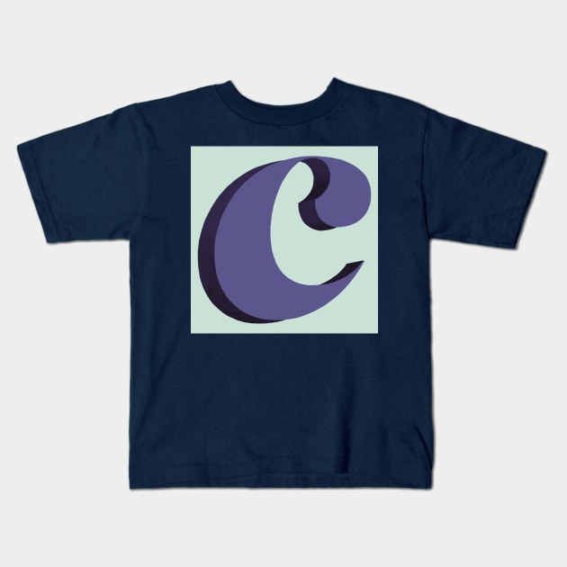 Letter C monogram Kids T-Shirt by ottergirk
